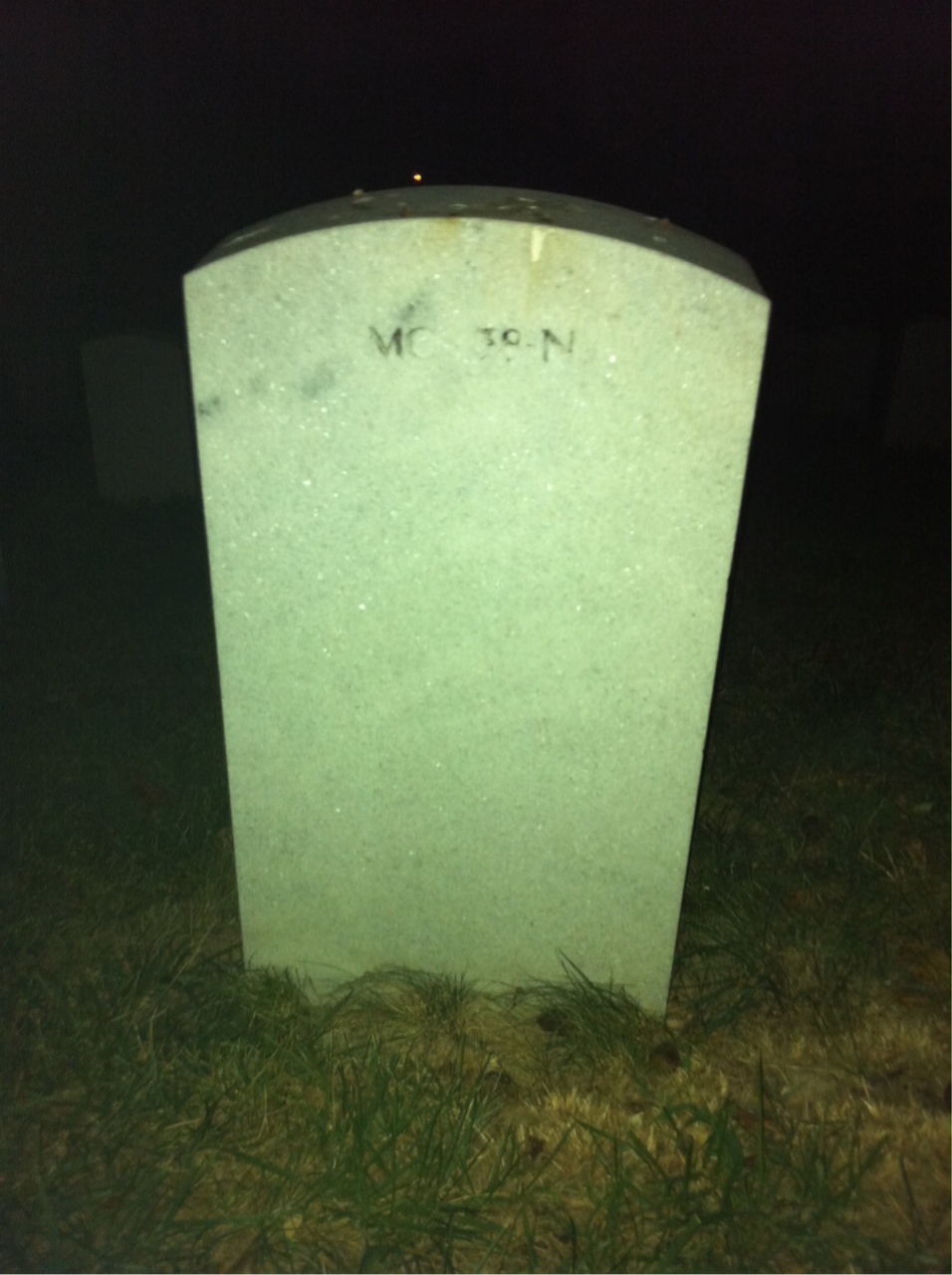Back of headstone — James Hale Tucker