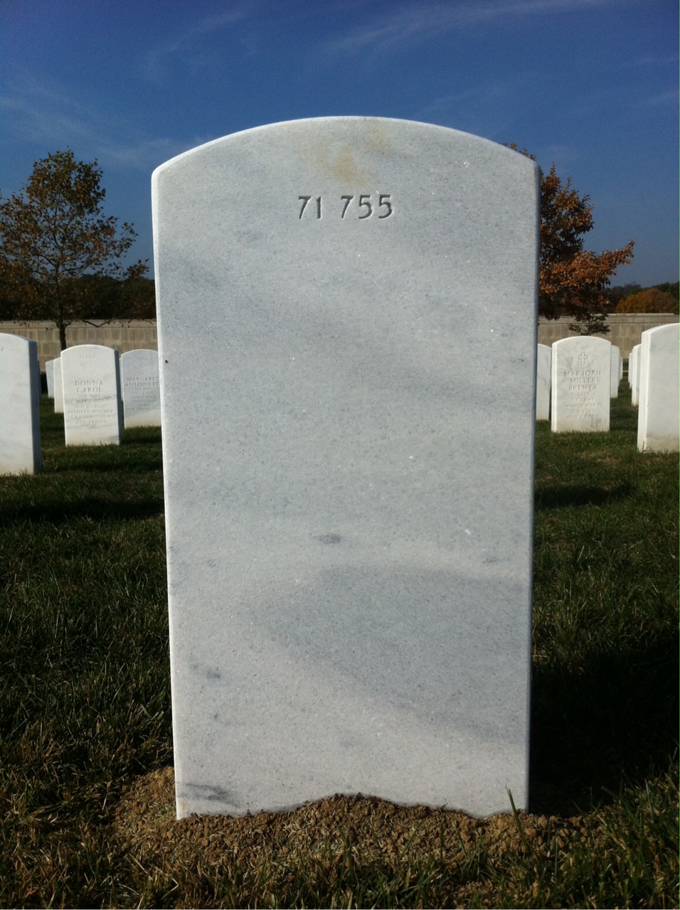 Back of headstone — Archie Arthur Hirn