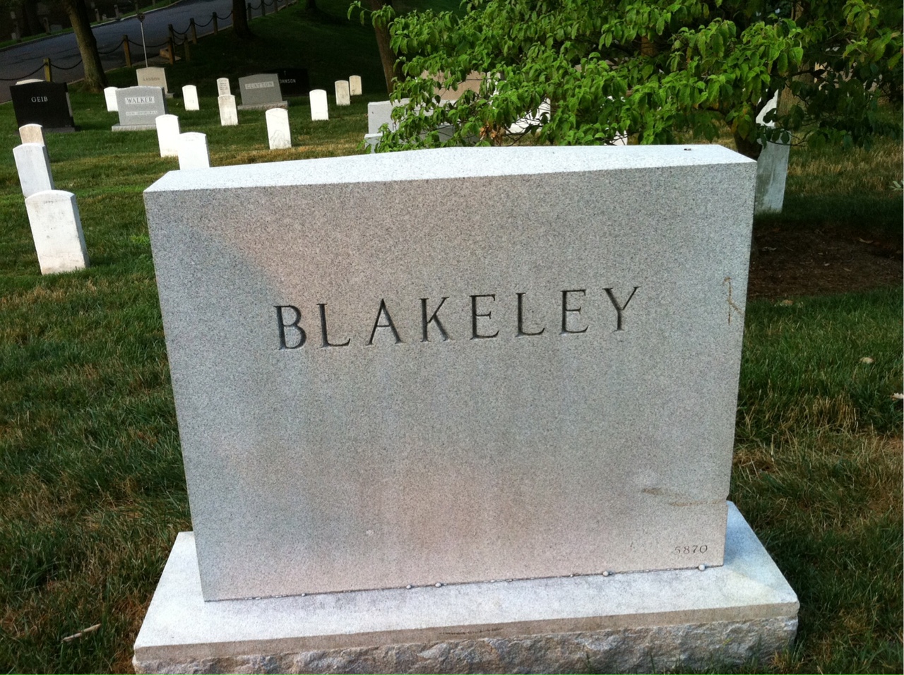 Back of headstone — Jeanne Blakeley