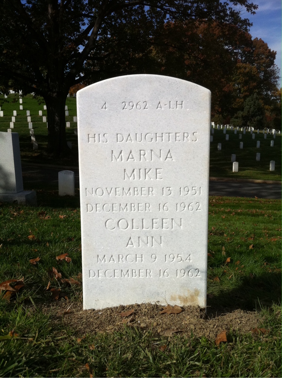 Back of headstone — William Adams