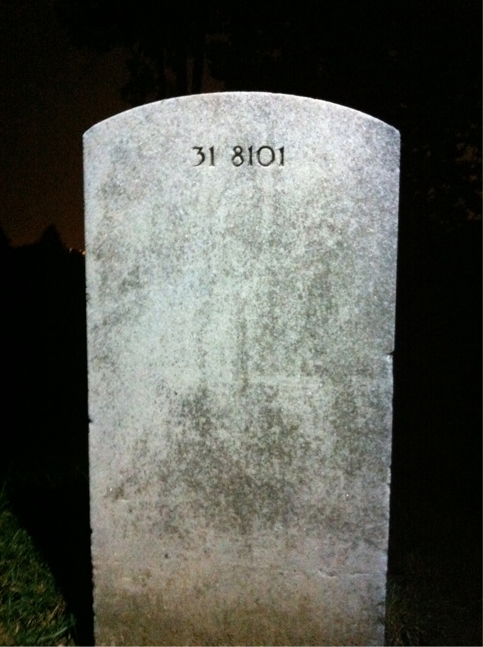 Back of headstone — Margaret Bahr