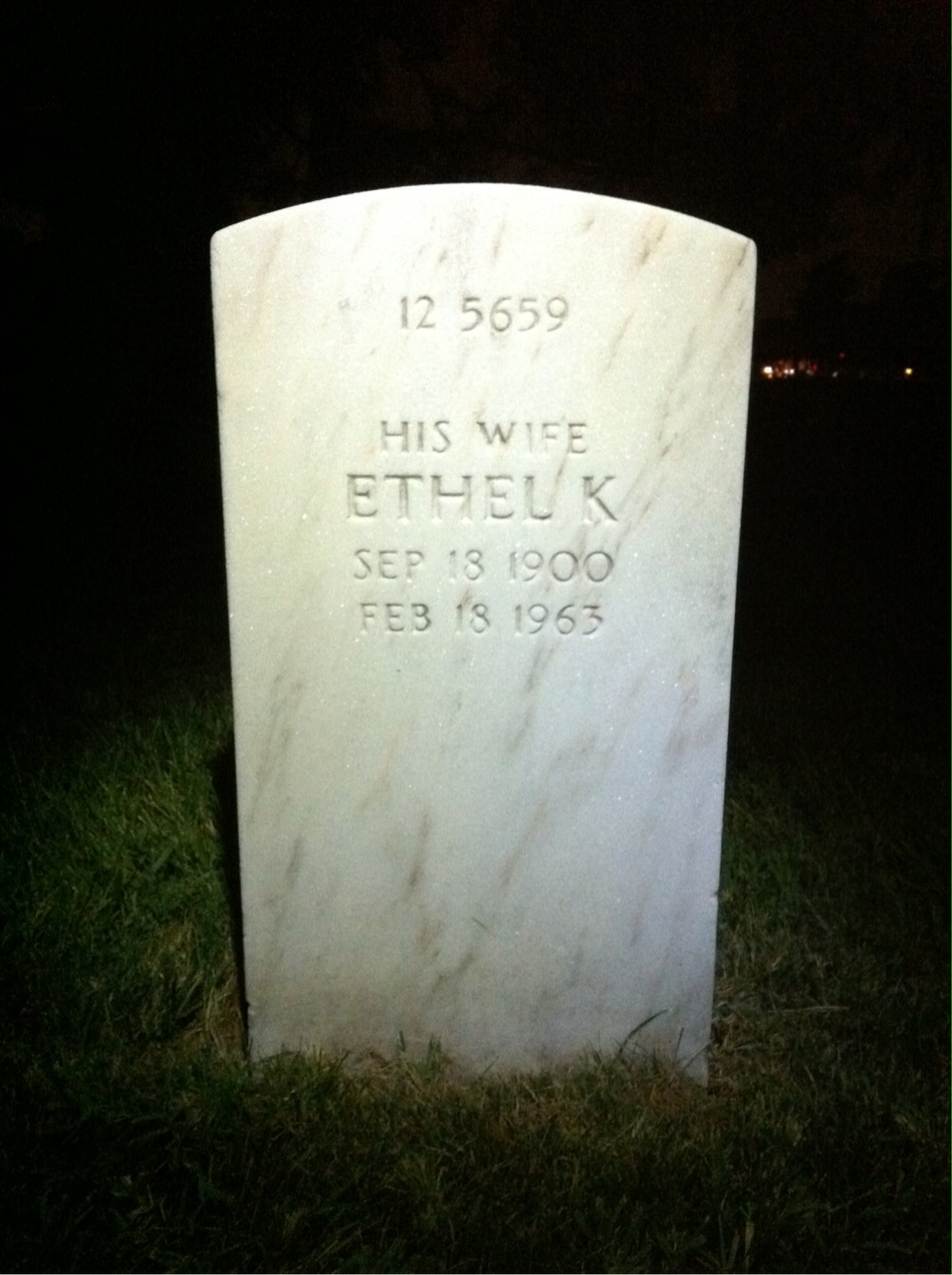 Back of headstone — Samuel C Nash
