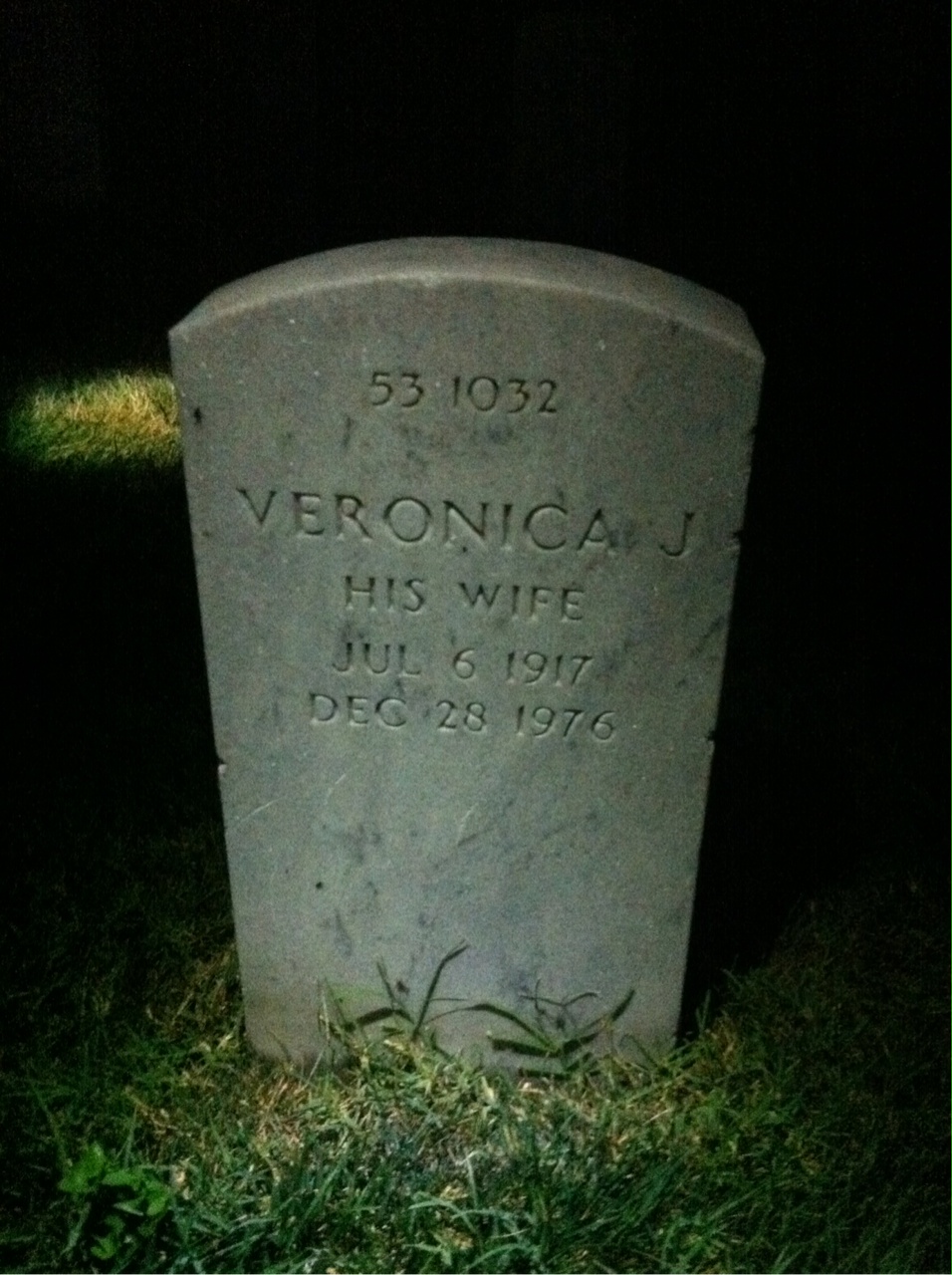 Back of headstone — Xavier F Censullo