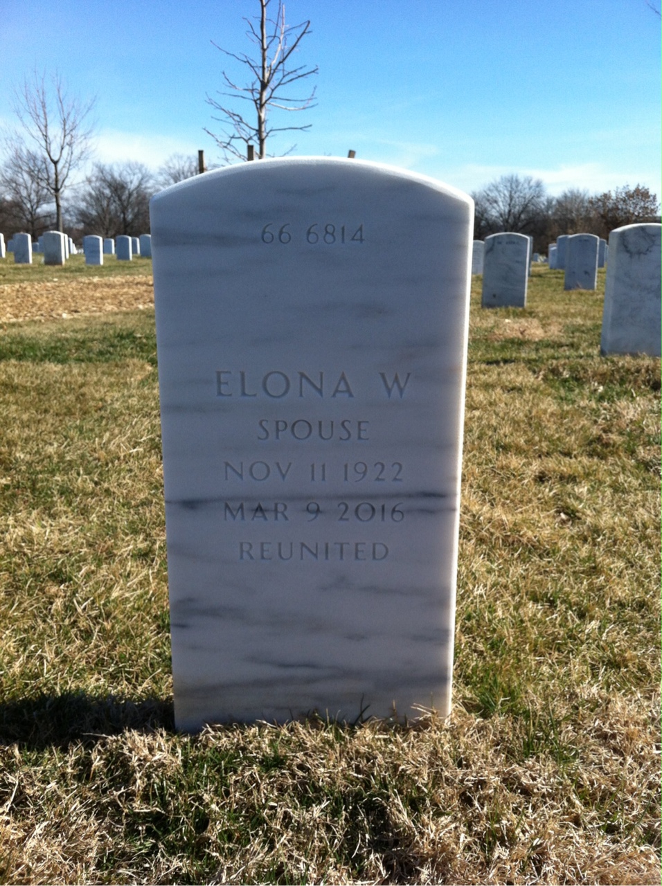 Back of headstone — Claude Carpenter