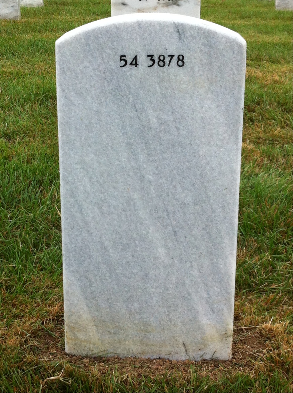 Back of headstone — Richard Tiemersma