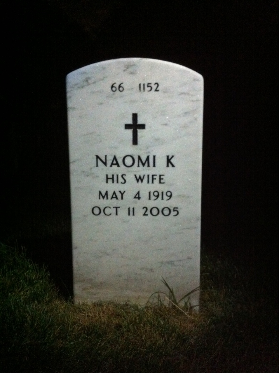Back of headstone — Charles Valutas