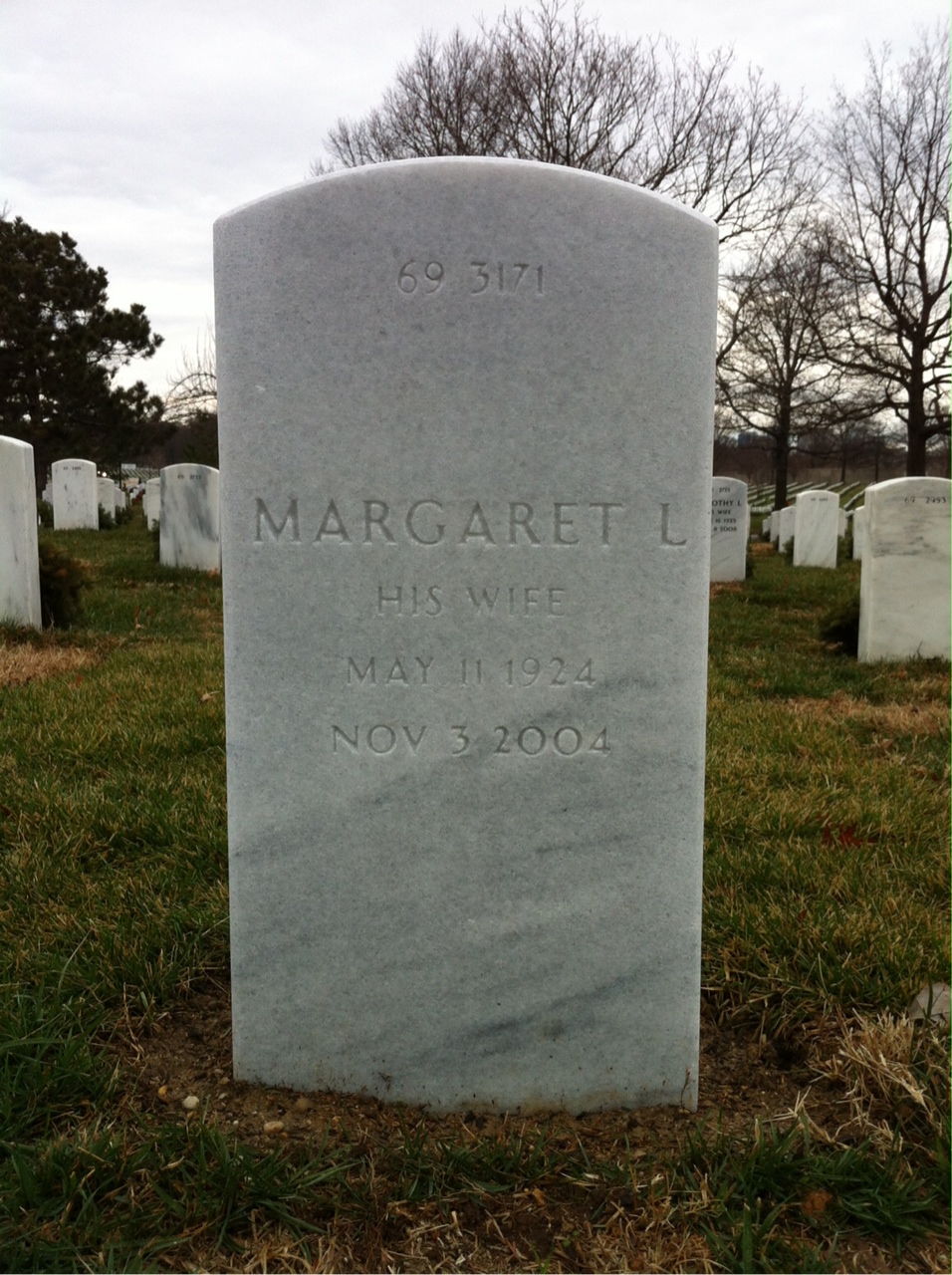 Back of headstone — Francis Ward