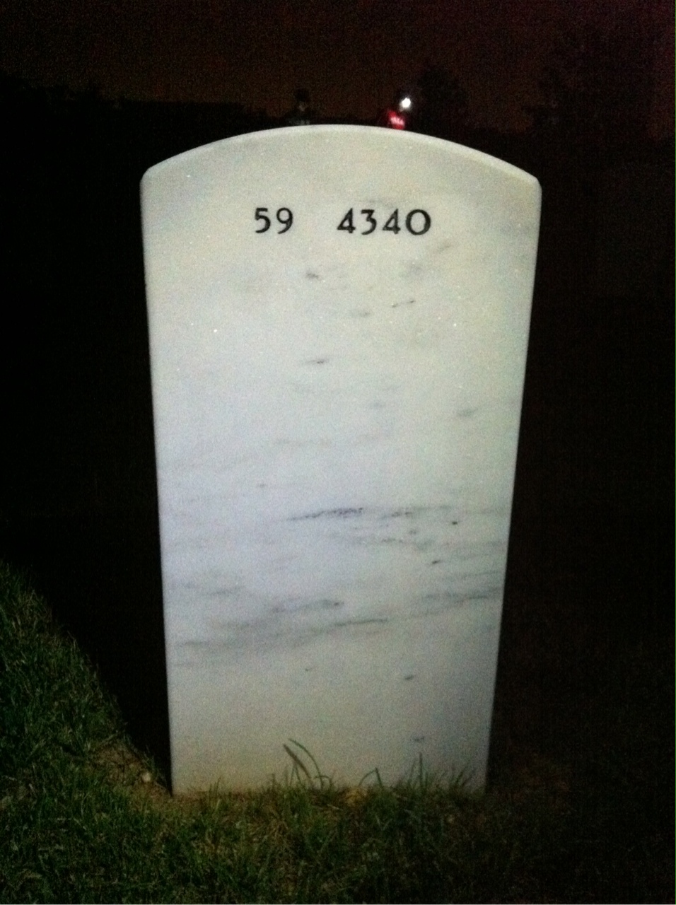 Back of headstone — George Moore