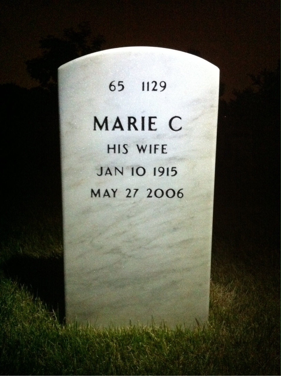 Back of headstone — Frank Trentacoste