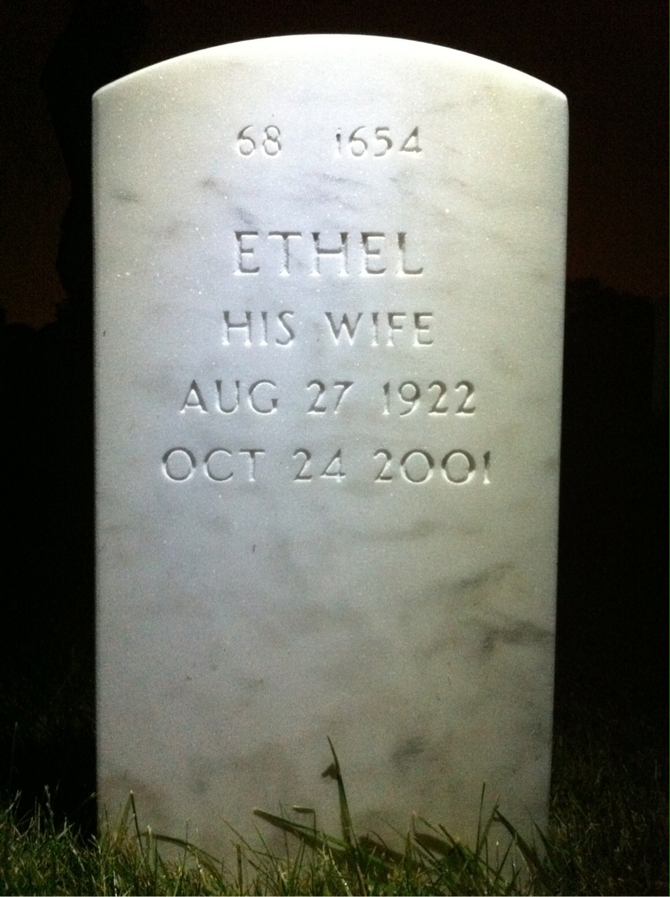 Back of headstone — Rufus Johnson
