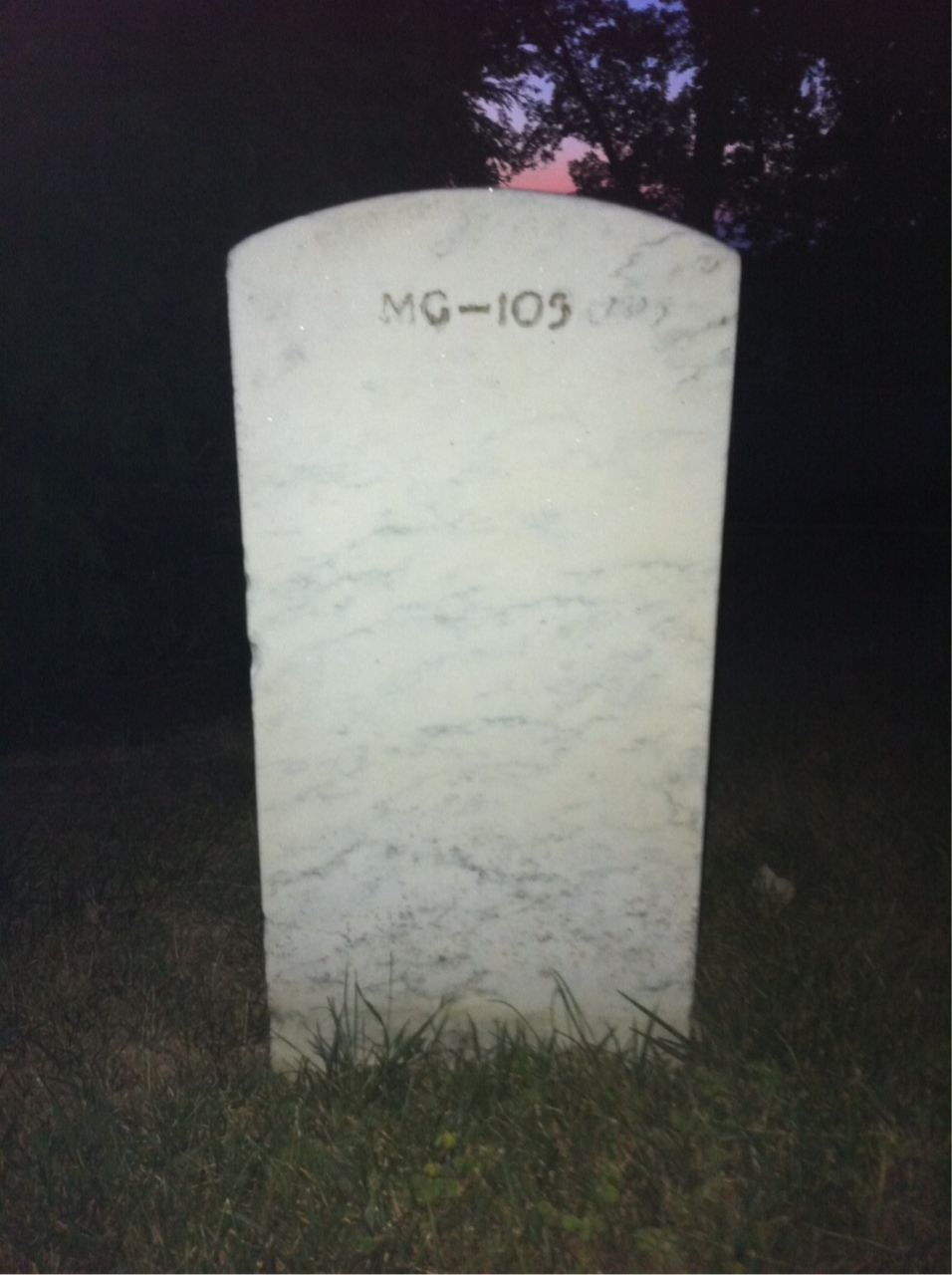 Back of headstone — John Bade