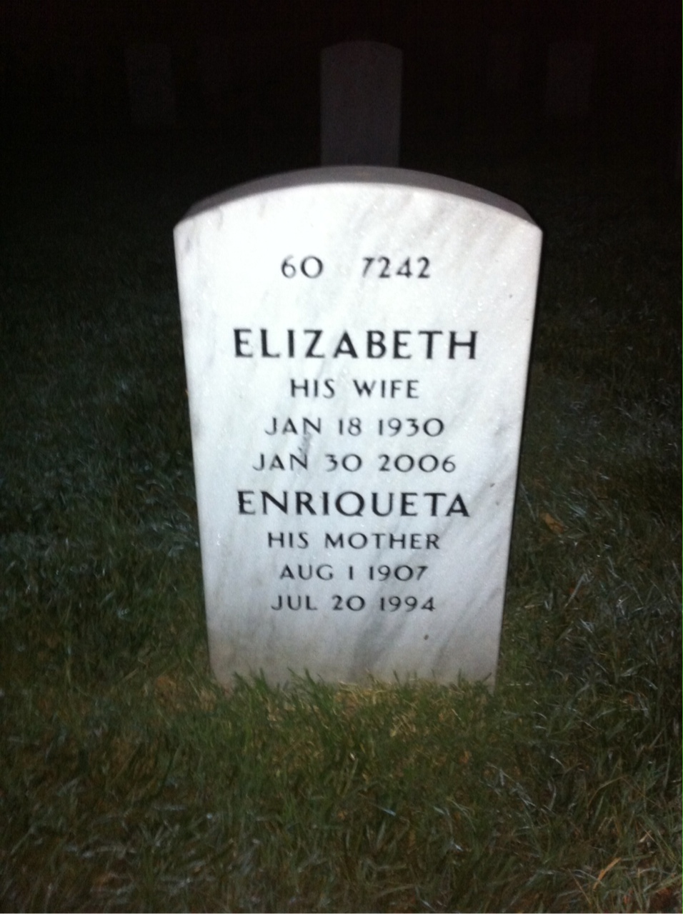 Back of headstone — Rudolph Tamez
