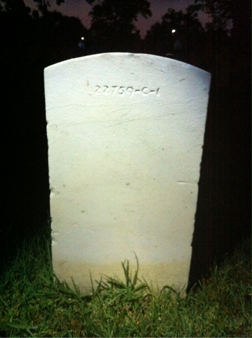 Back of headstone — Charles Mulligan