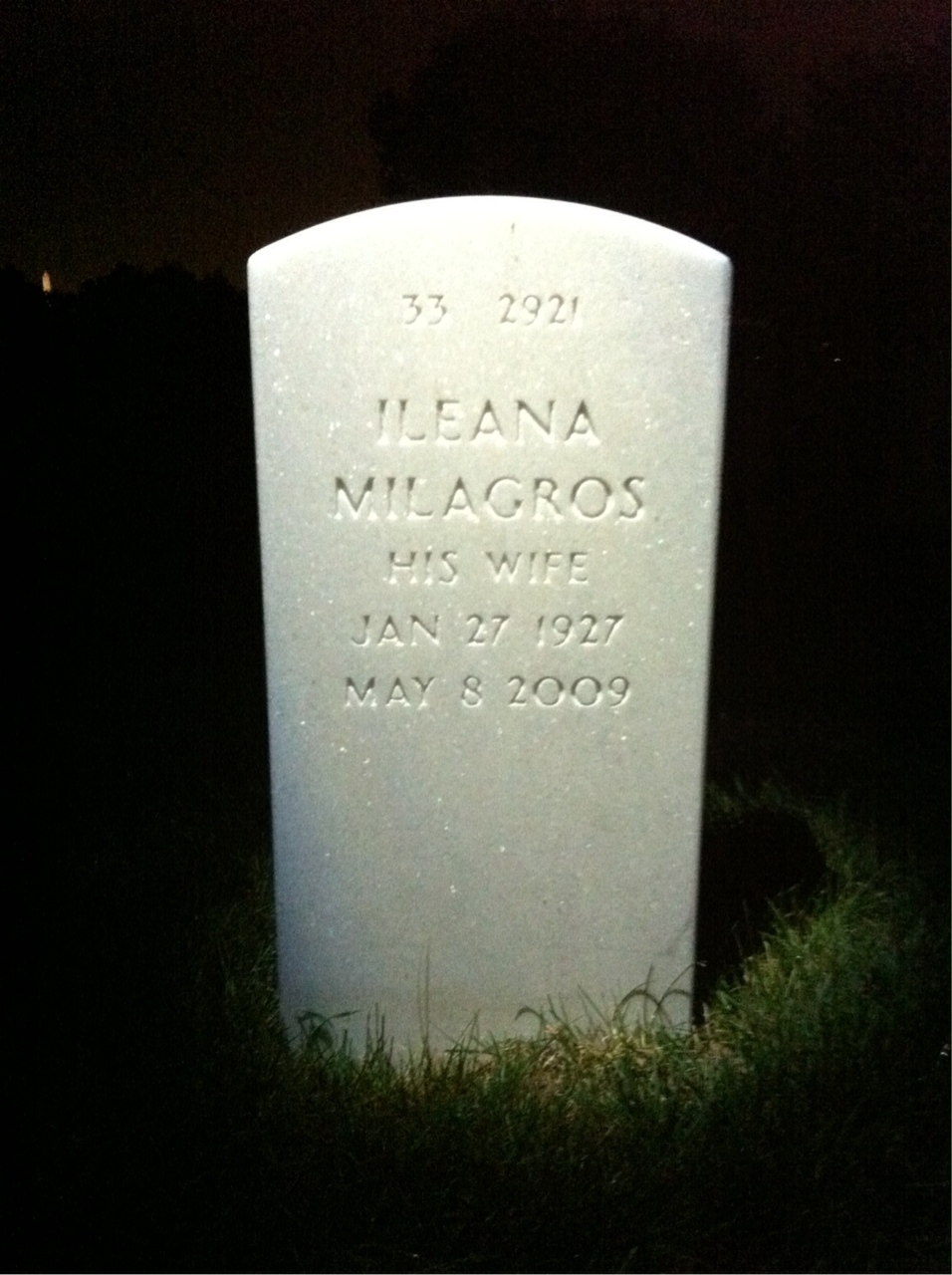 Back of headstone — Ferdinand Ferrer