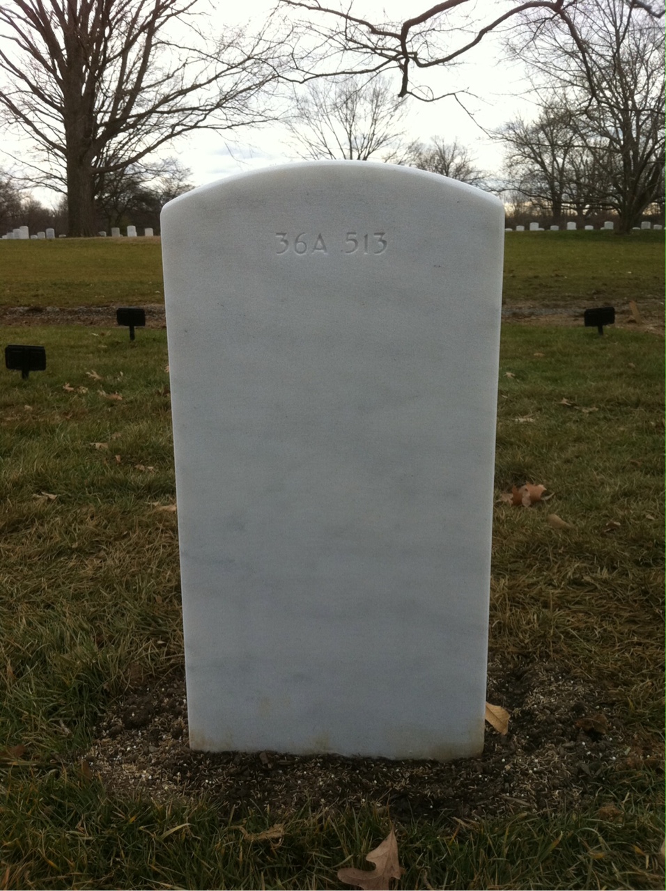 Back of headstone — William H Jefferson