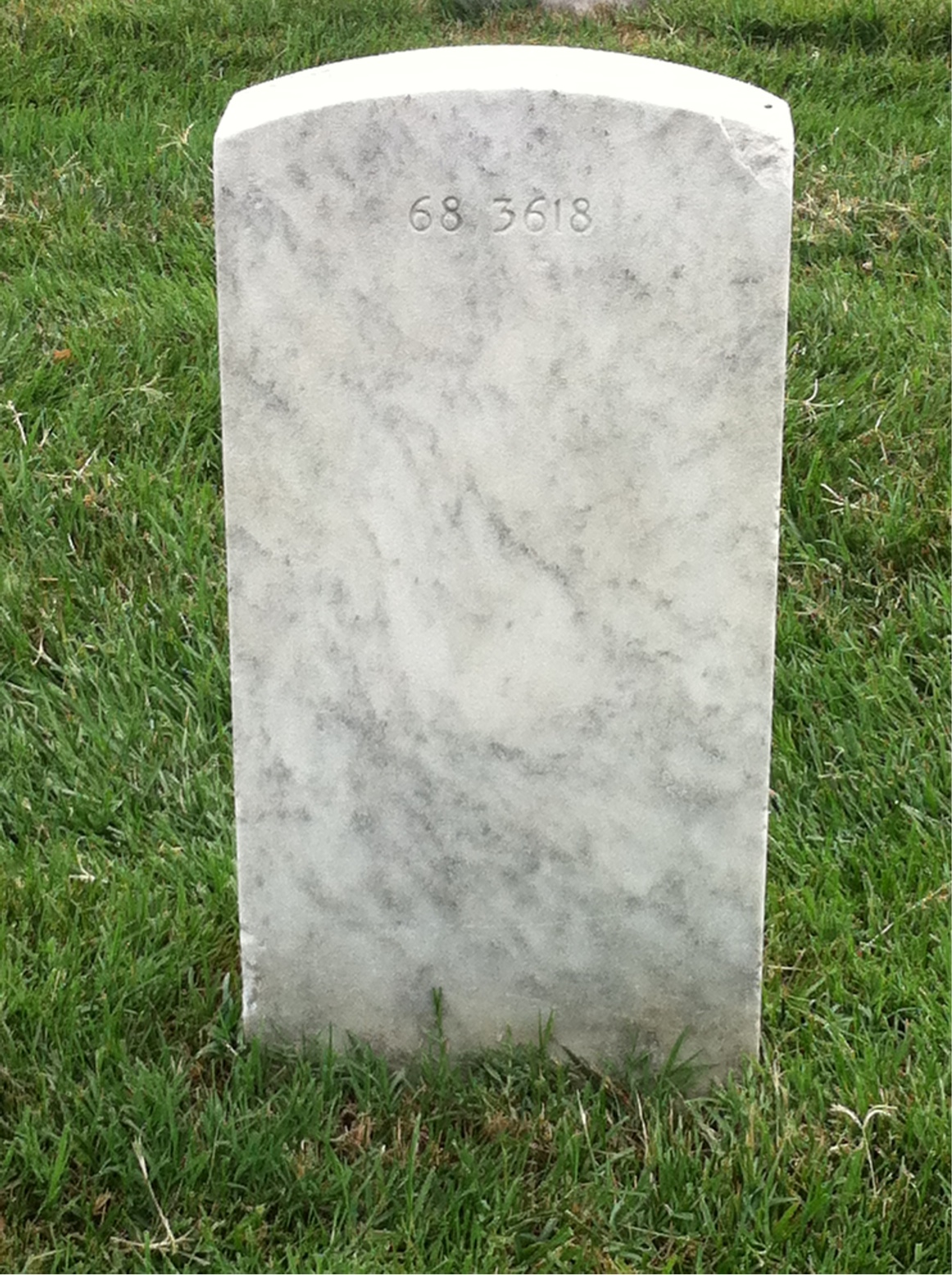 Back of headstone — James Baker