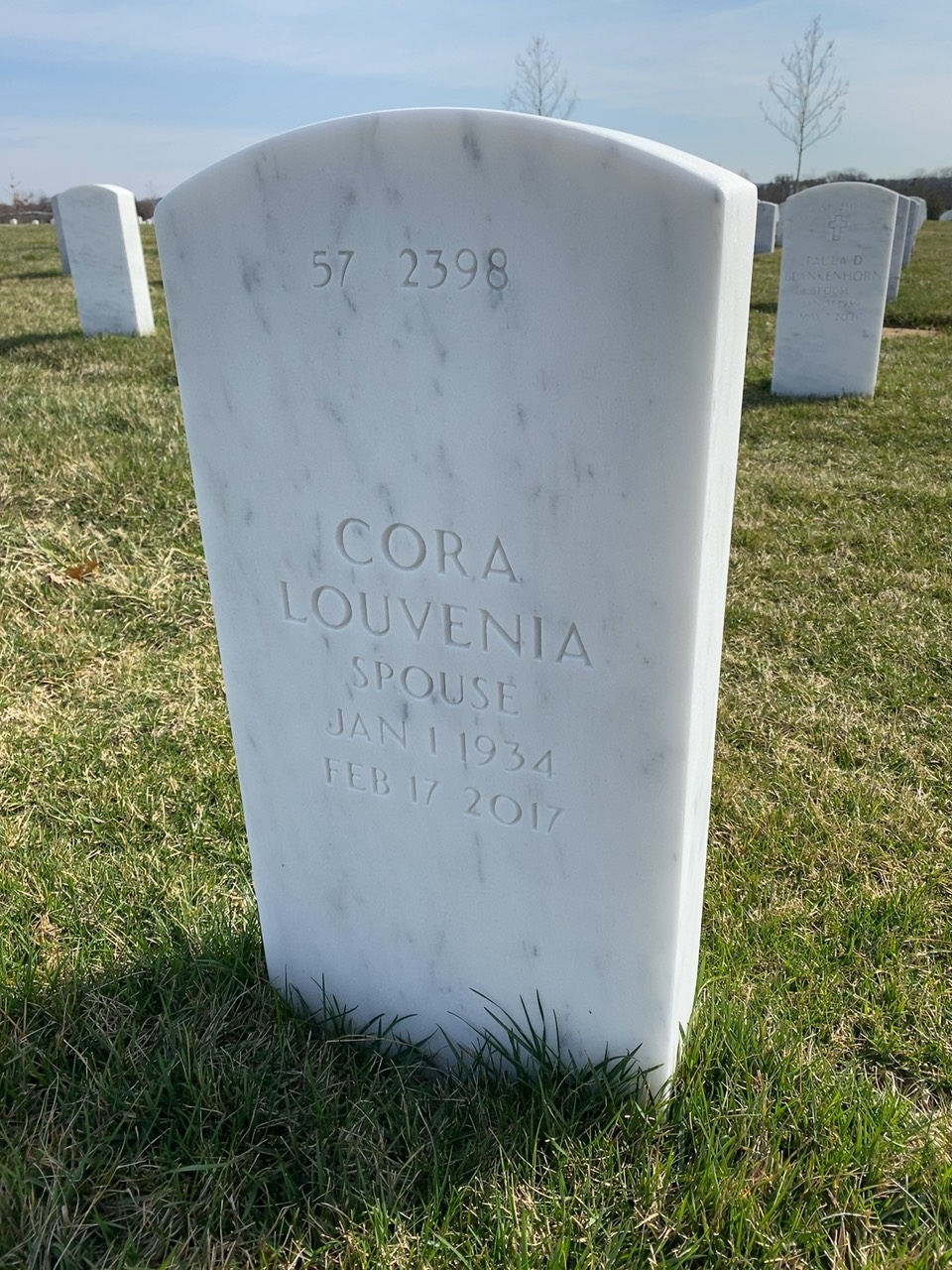 Back of headstone — Gerald Moore
