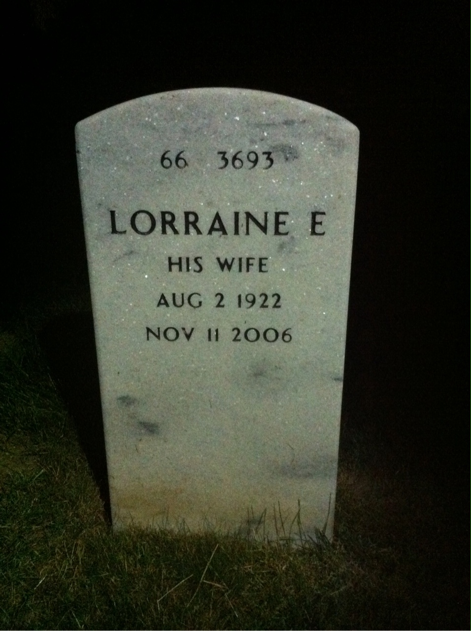 Back of headstone — Ralph Roy