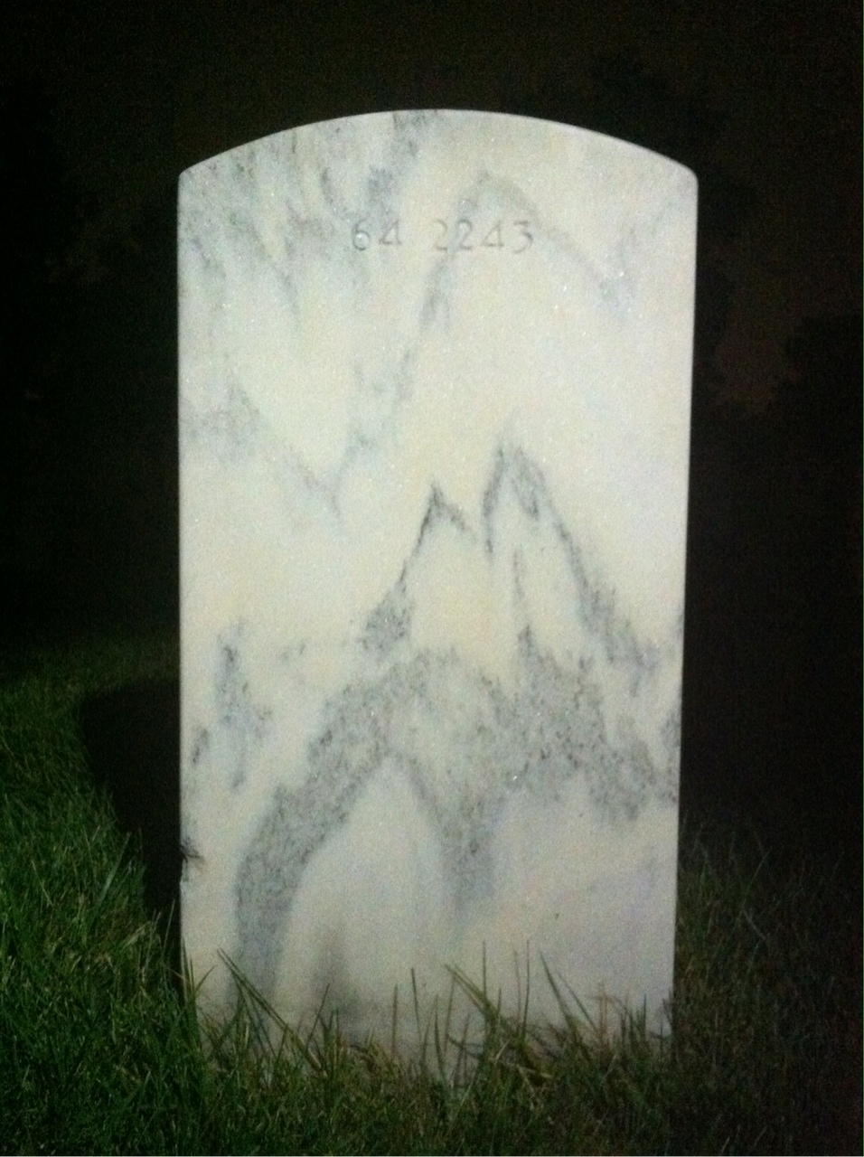 Back of headstone — John Freeman