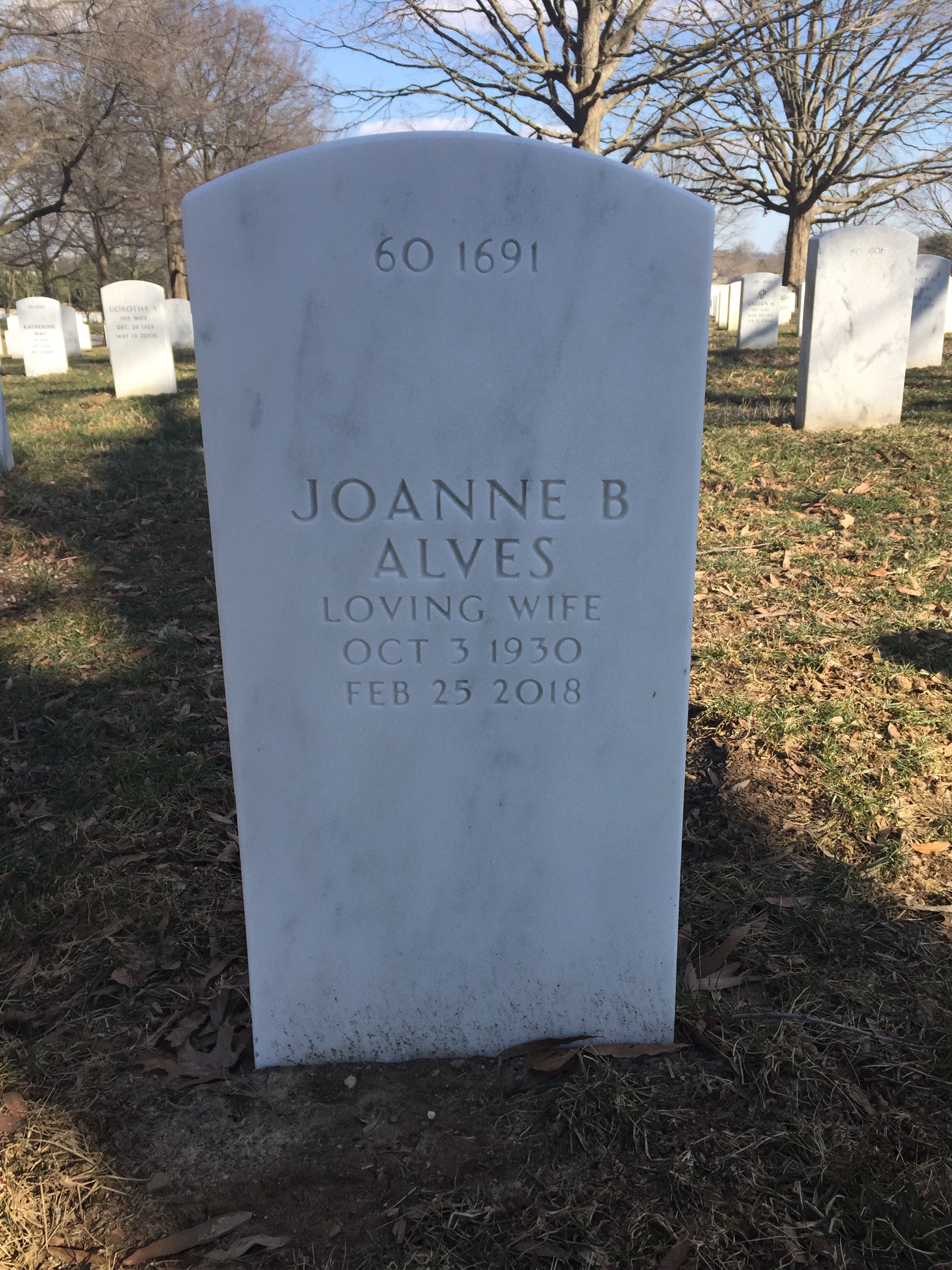 Back of headstone — Edward Alves