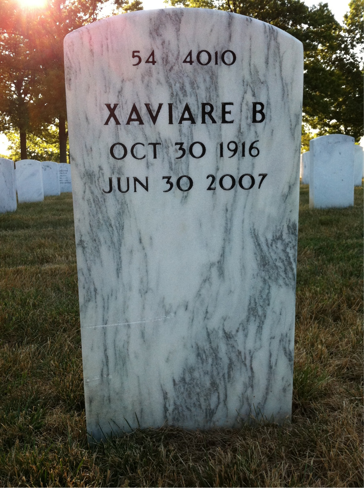 Back of headstone — Ned Veatch