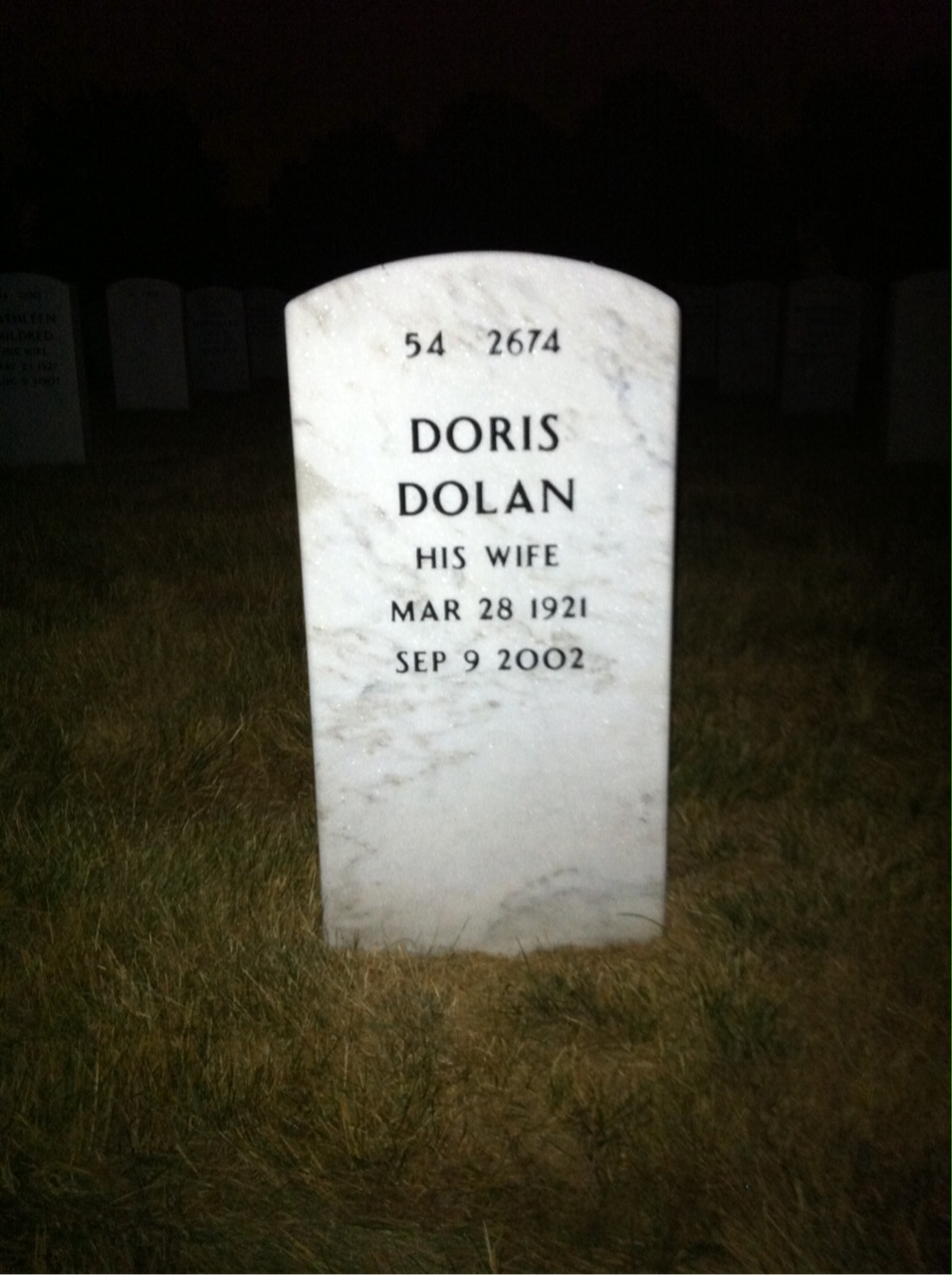 Back of headstone — Colin Kelley