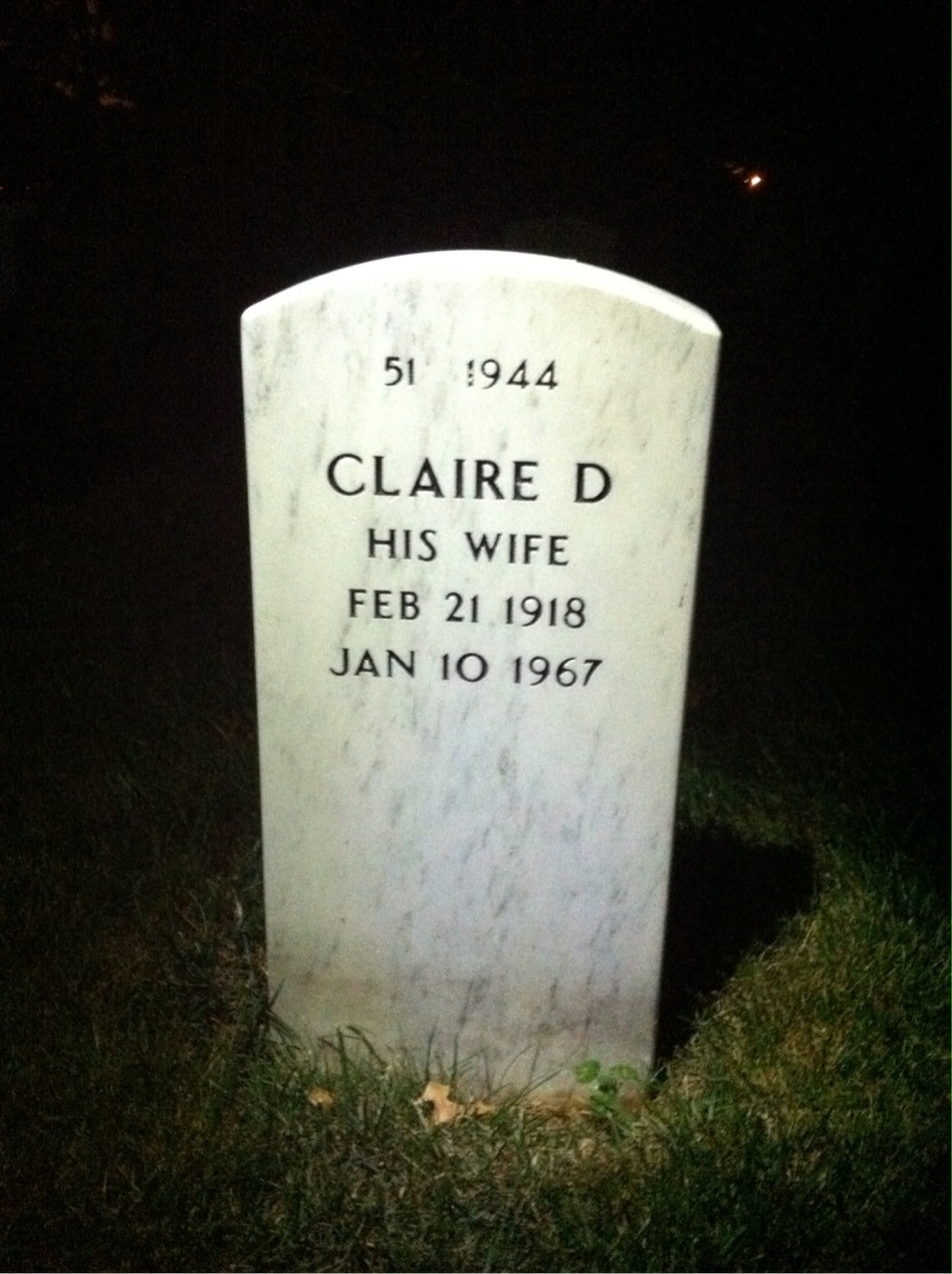 Back of headstone — Henry Mcfarlin