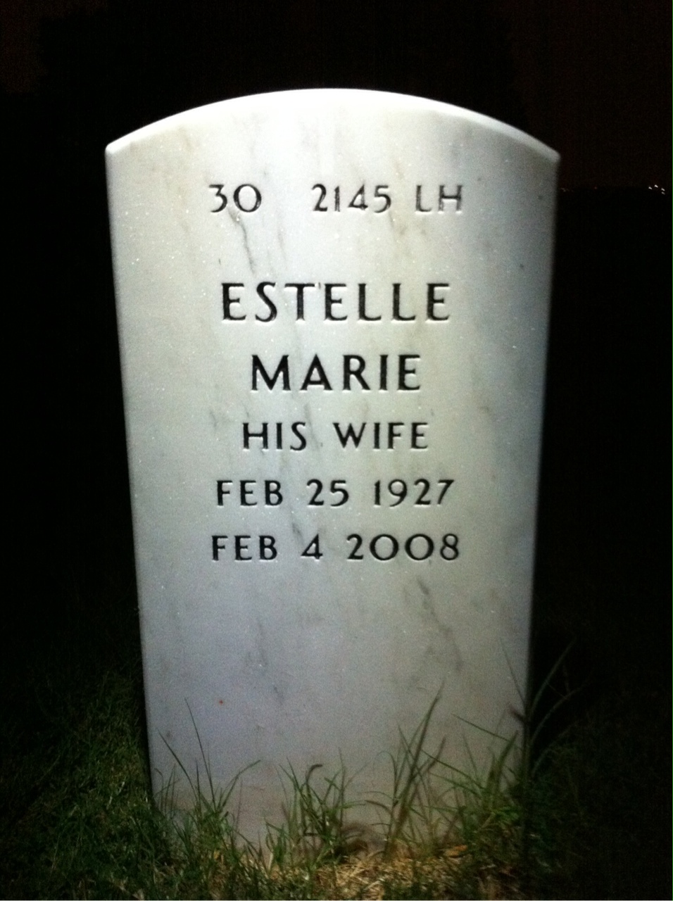 Back of headstone — Richard Connolly
