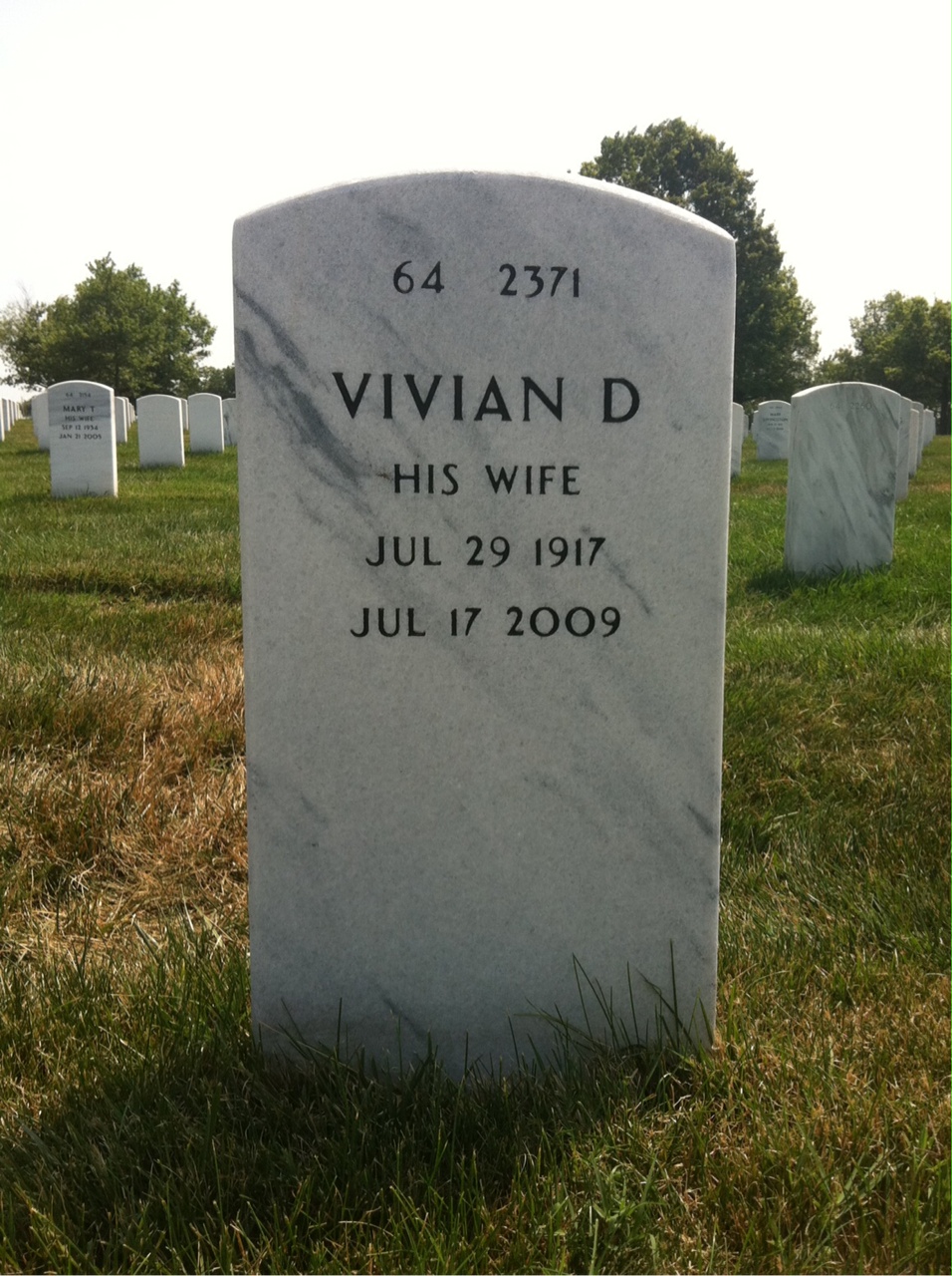 Back of headstone — Bedford Underwood