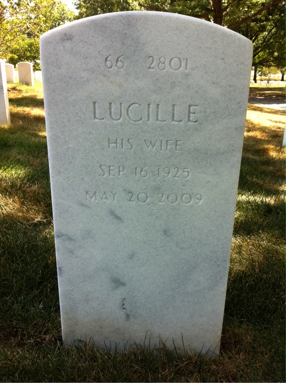 Back of headstone — Edward Messere