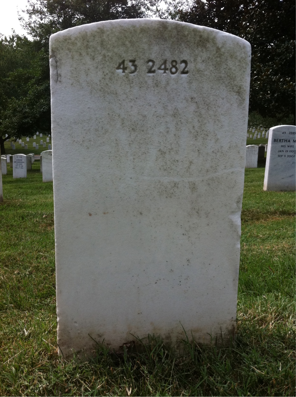 Back of headstone — Herbert Banks
