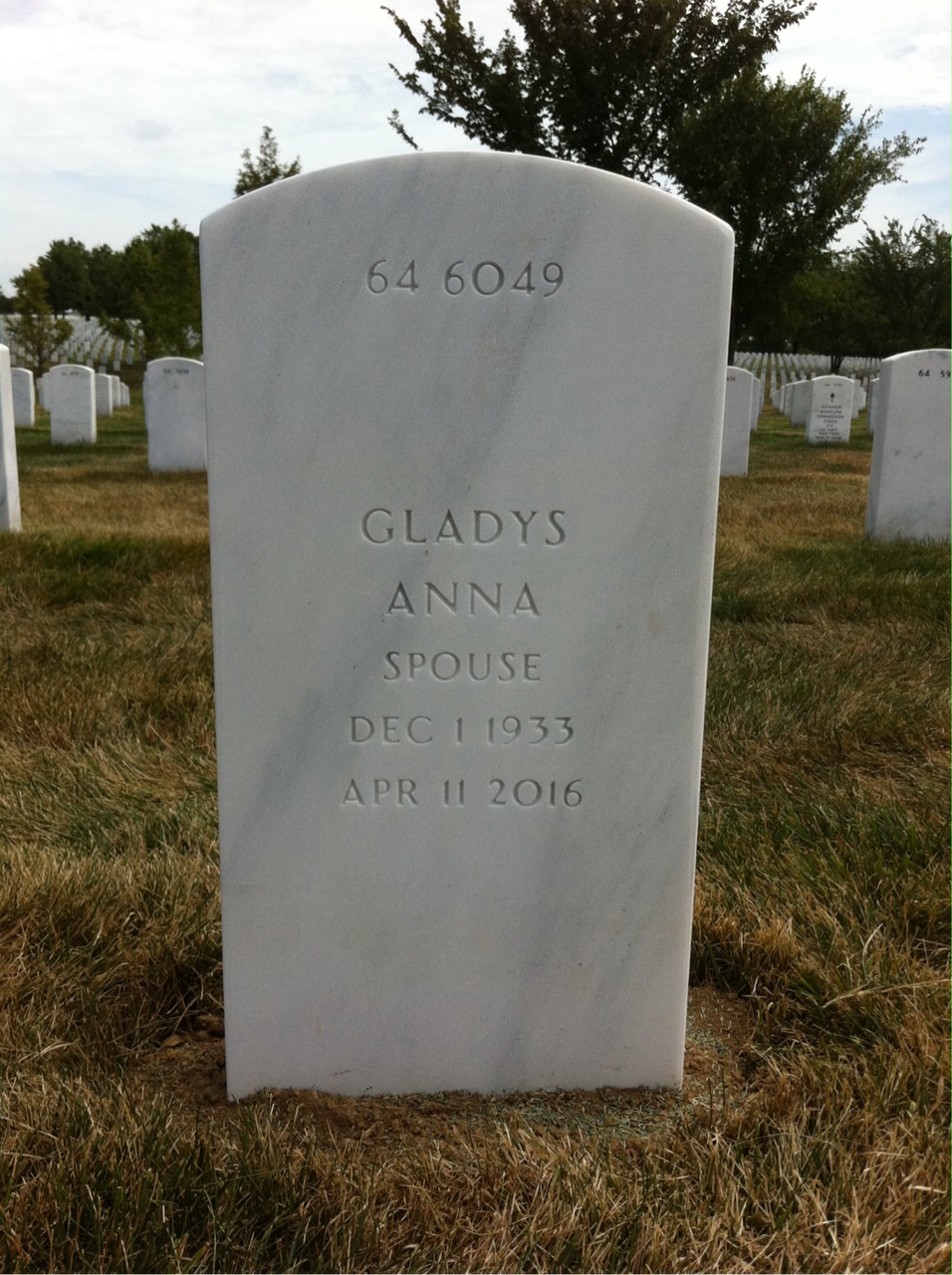 Back of headstone — Erich Schuler