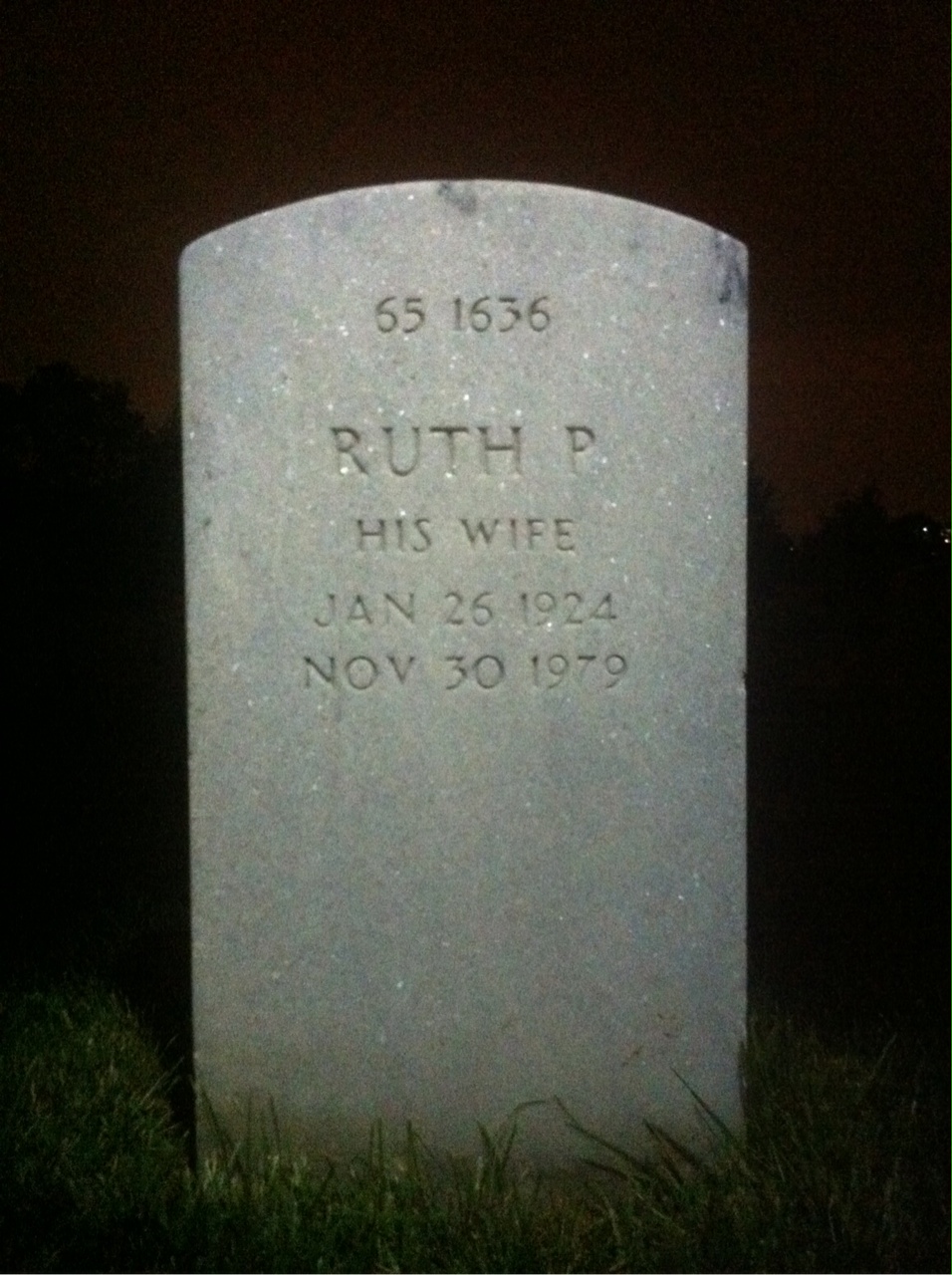 Back of headstone — James Bauley
