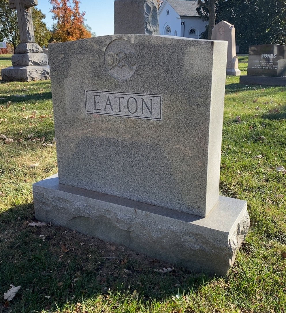 Back of headstone — William Eaton