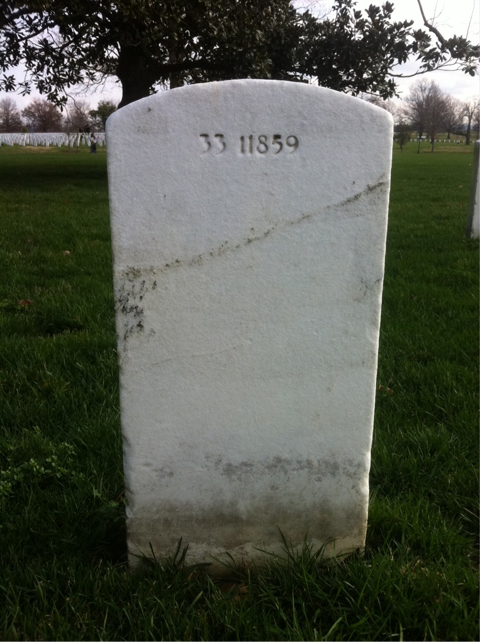 Back of headstone — James Cunningham