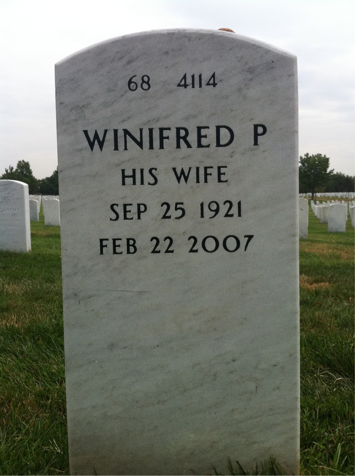 Back of headstone — William Lessin