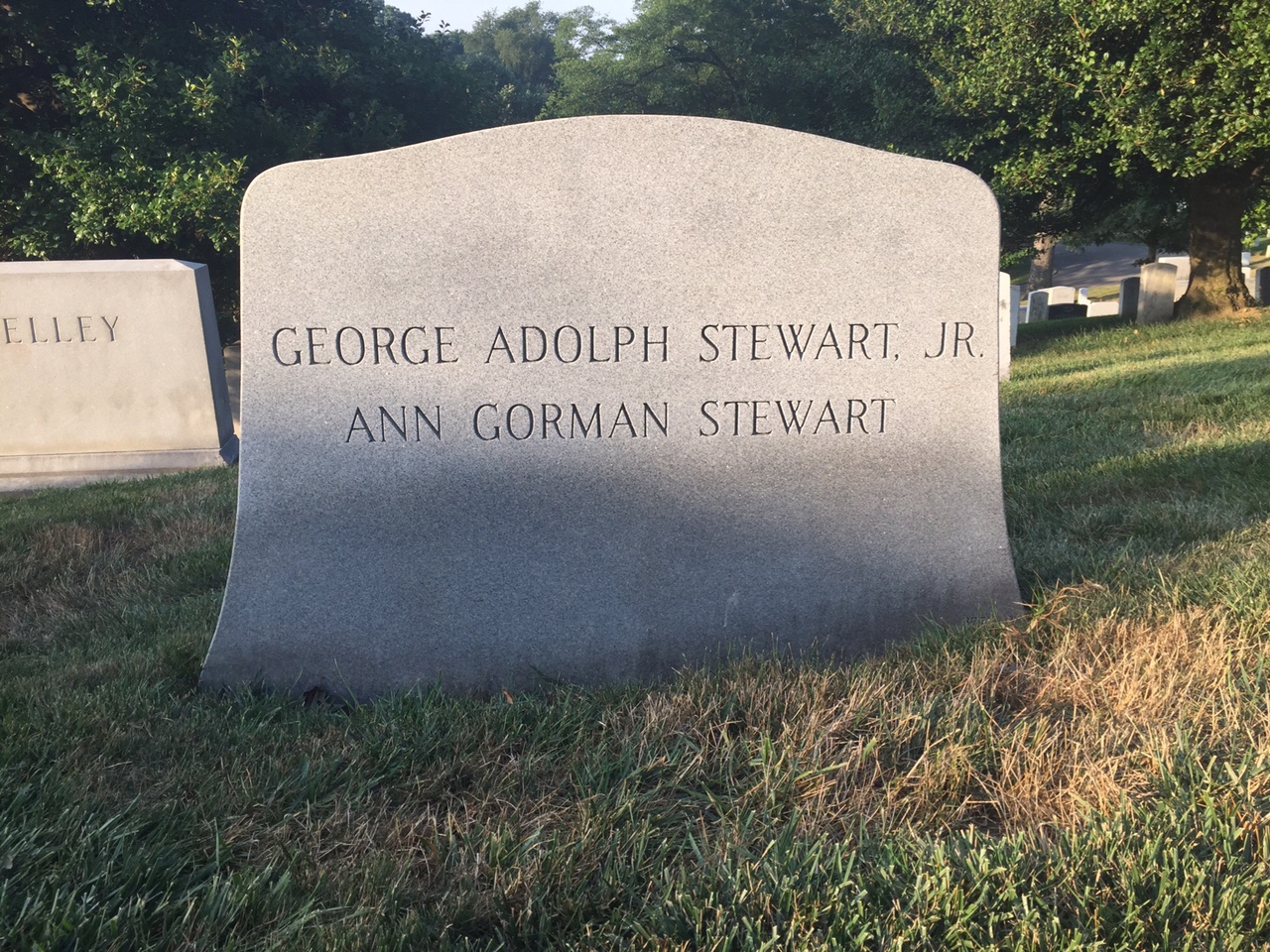 Back of headstone — George Stewart