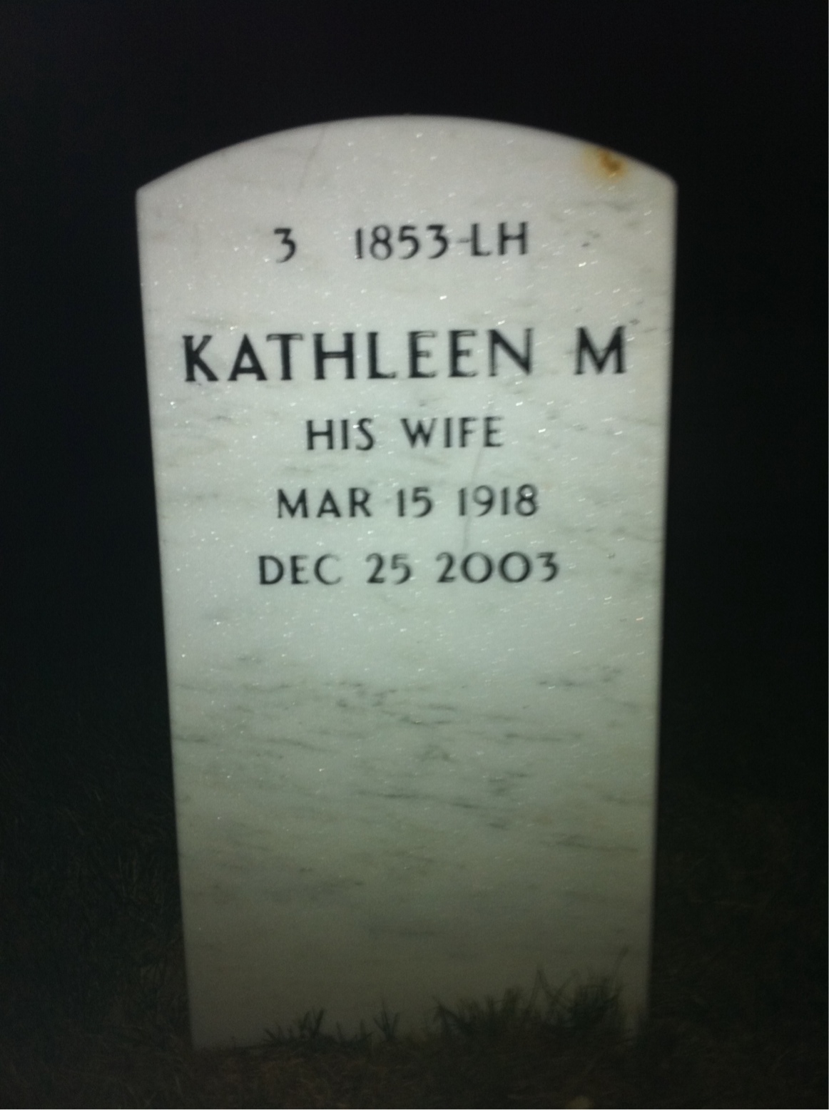 Back of headstone — Rene Derussy