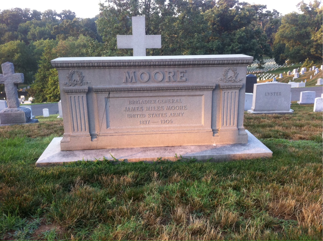 Back of headstone — James Moore