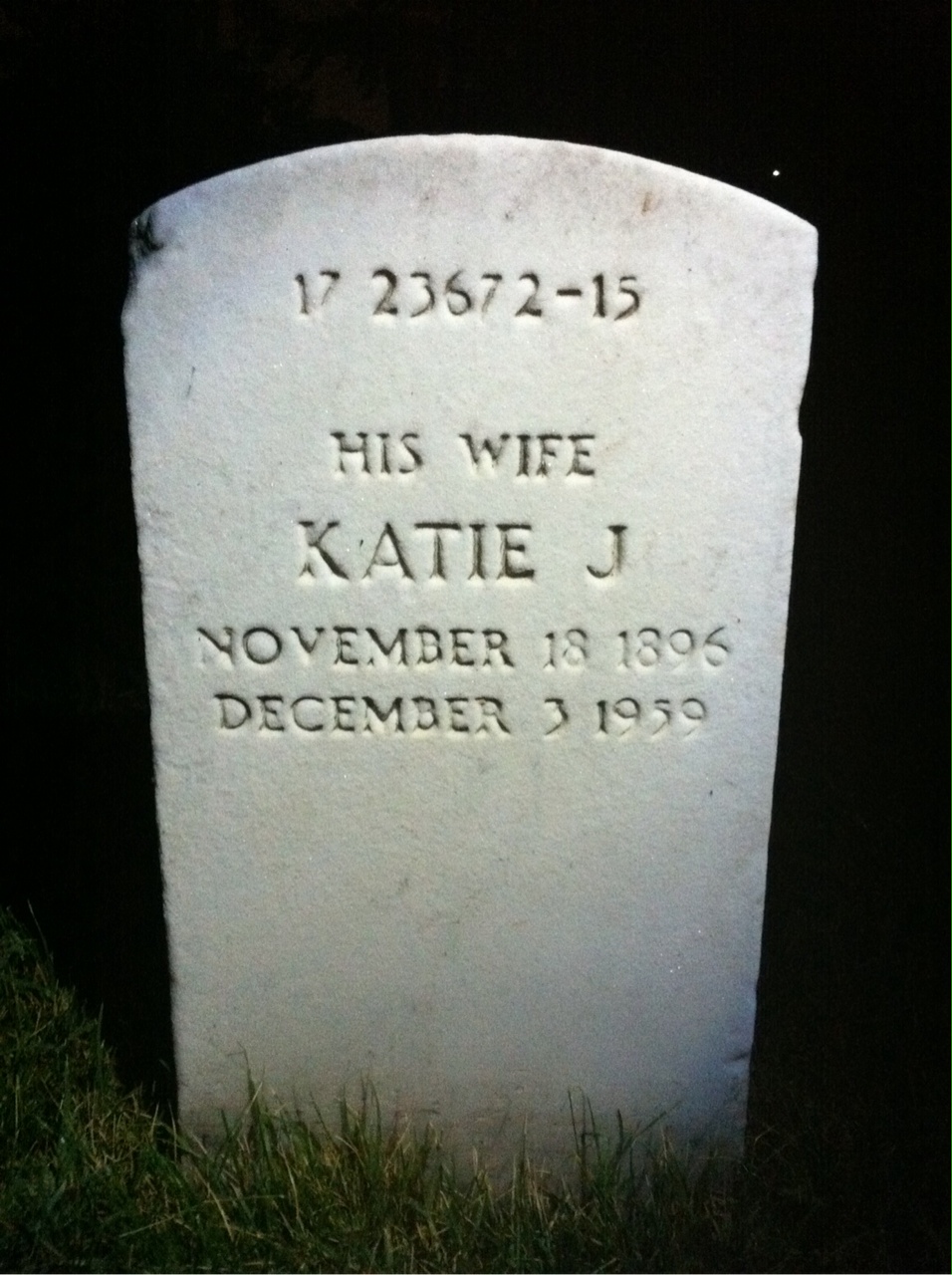 Back of headstone — Ralph Moore