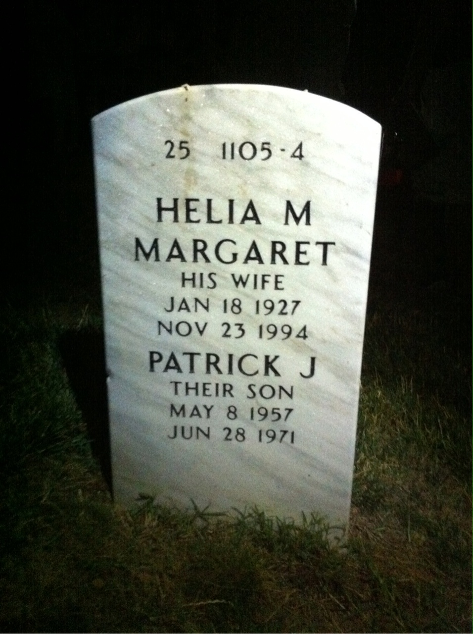 Back of headstone — James Faltynski