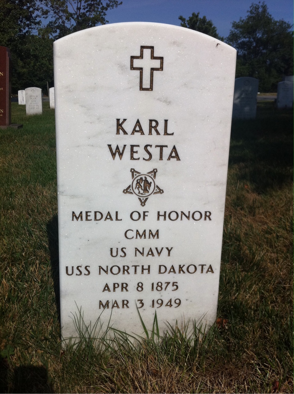 Headstone of Karl Westa