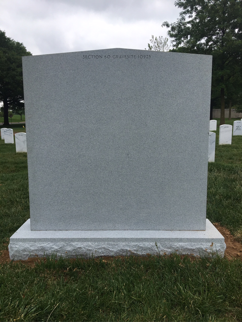 Back of headstone — Hugh Moore