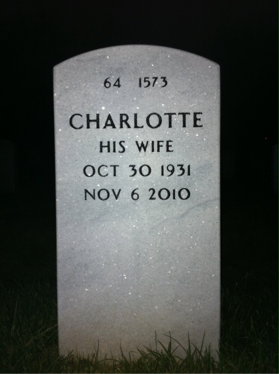 Back of headstone — William John Fry
