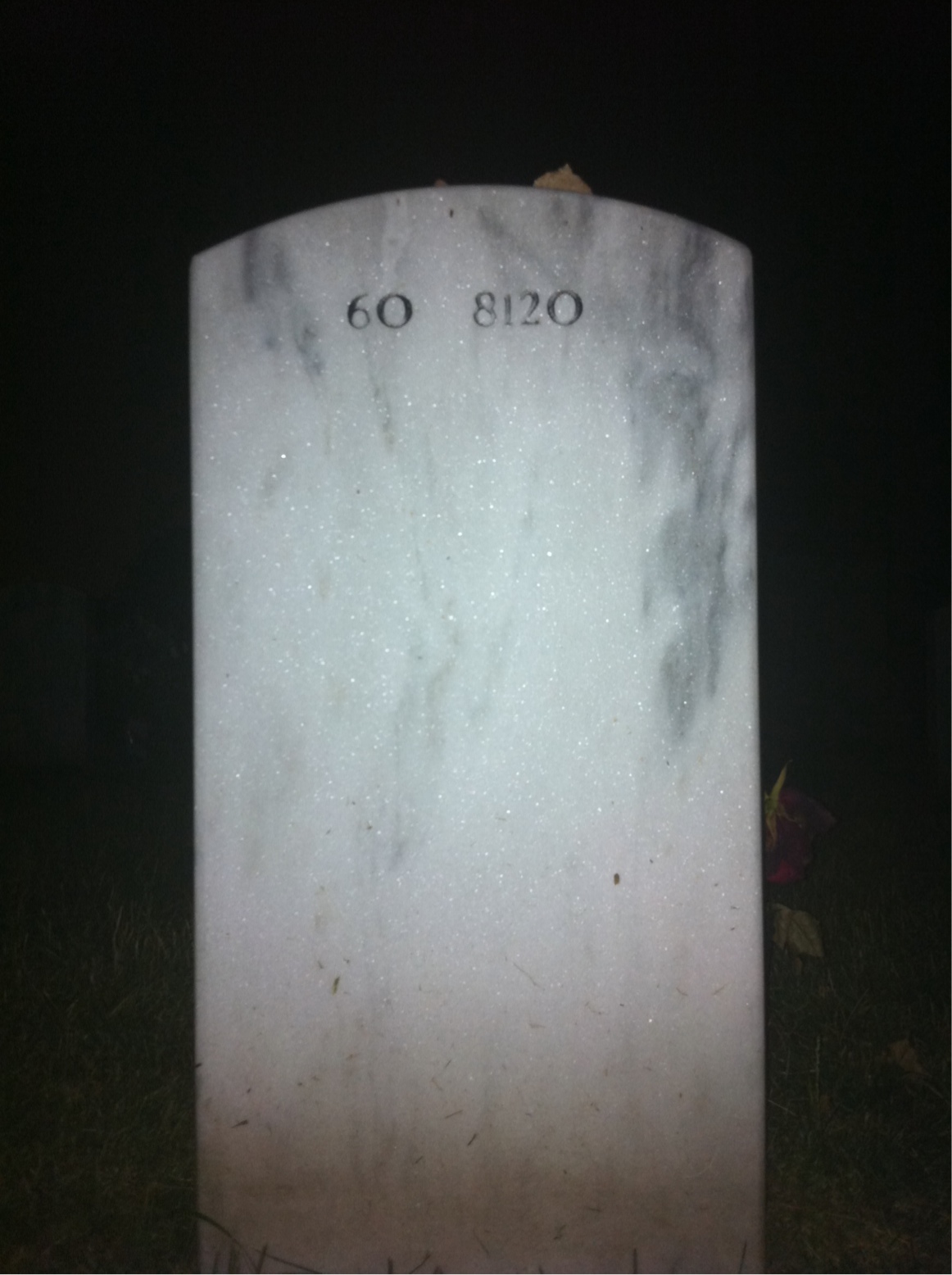 Back of headstone — Luke James