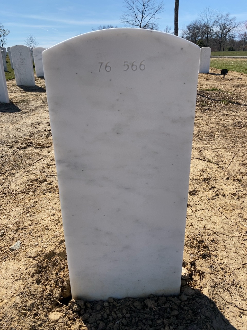 Back of headstone — William John Hanley