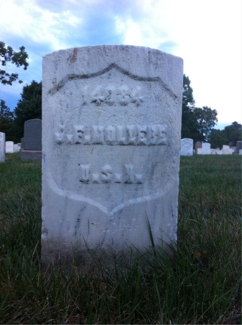 Back of headstone — Joseph Mollere