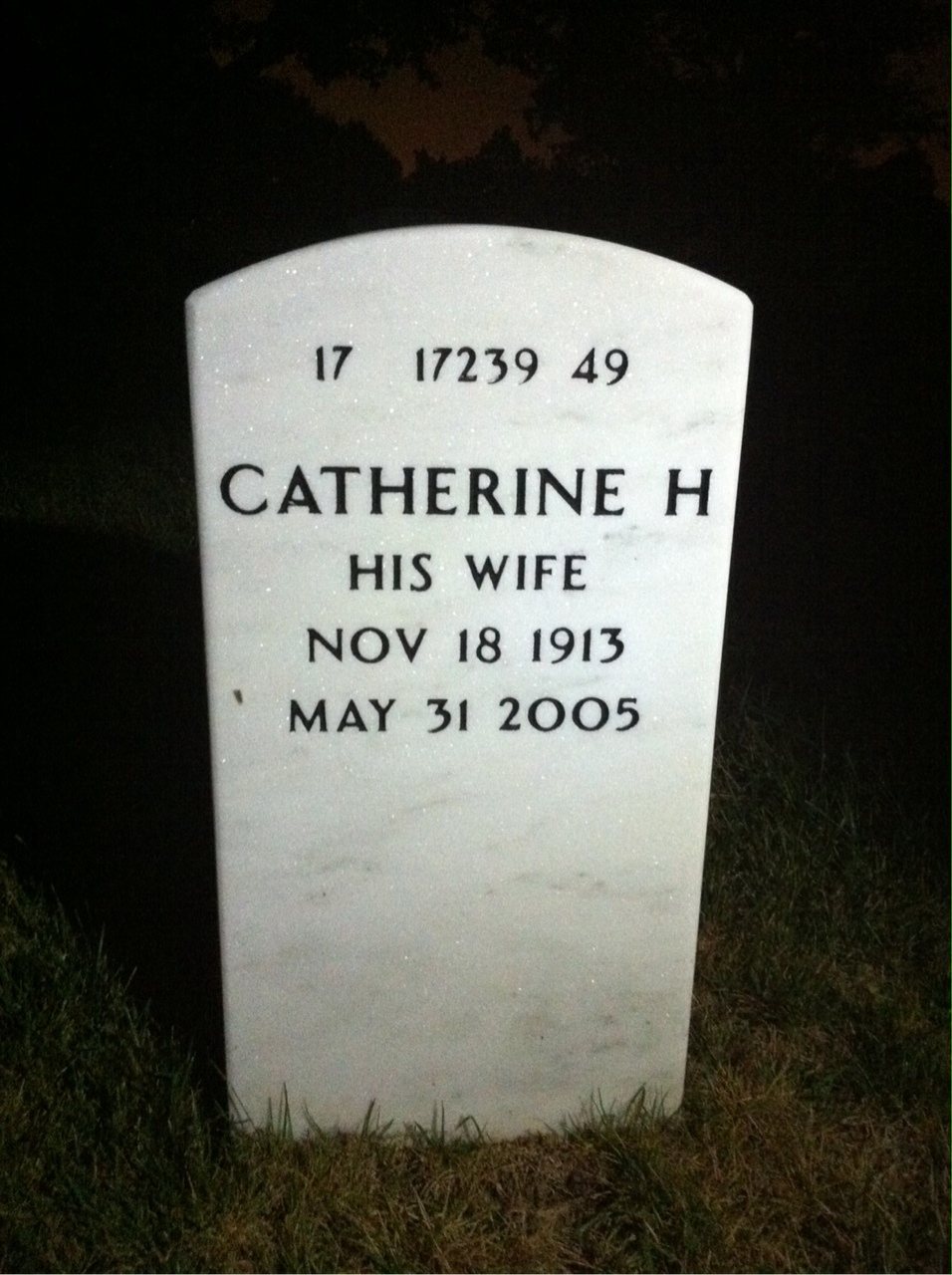 Back of headstone — Richard Huddy
