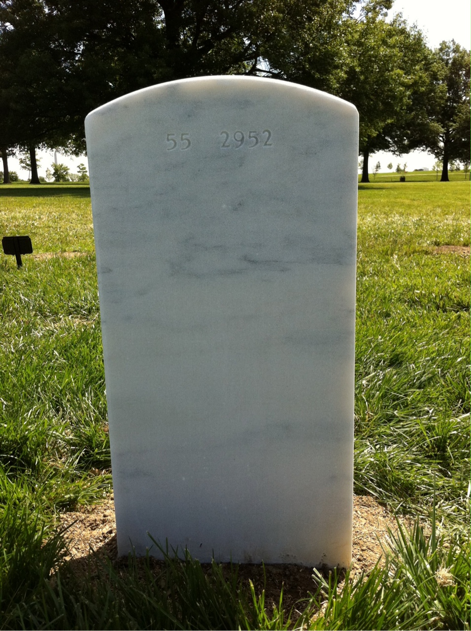 Back of headstone — Richard Blair