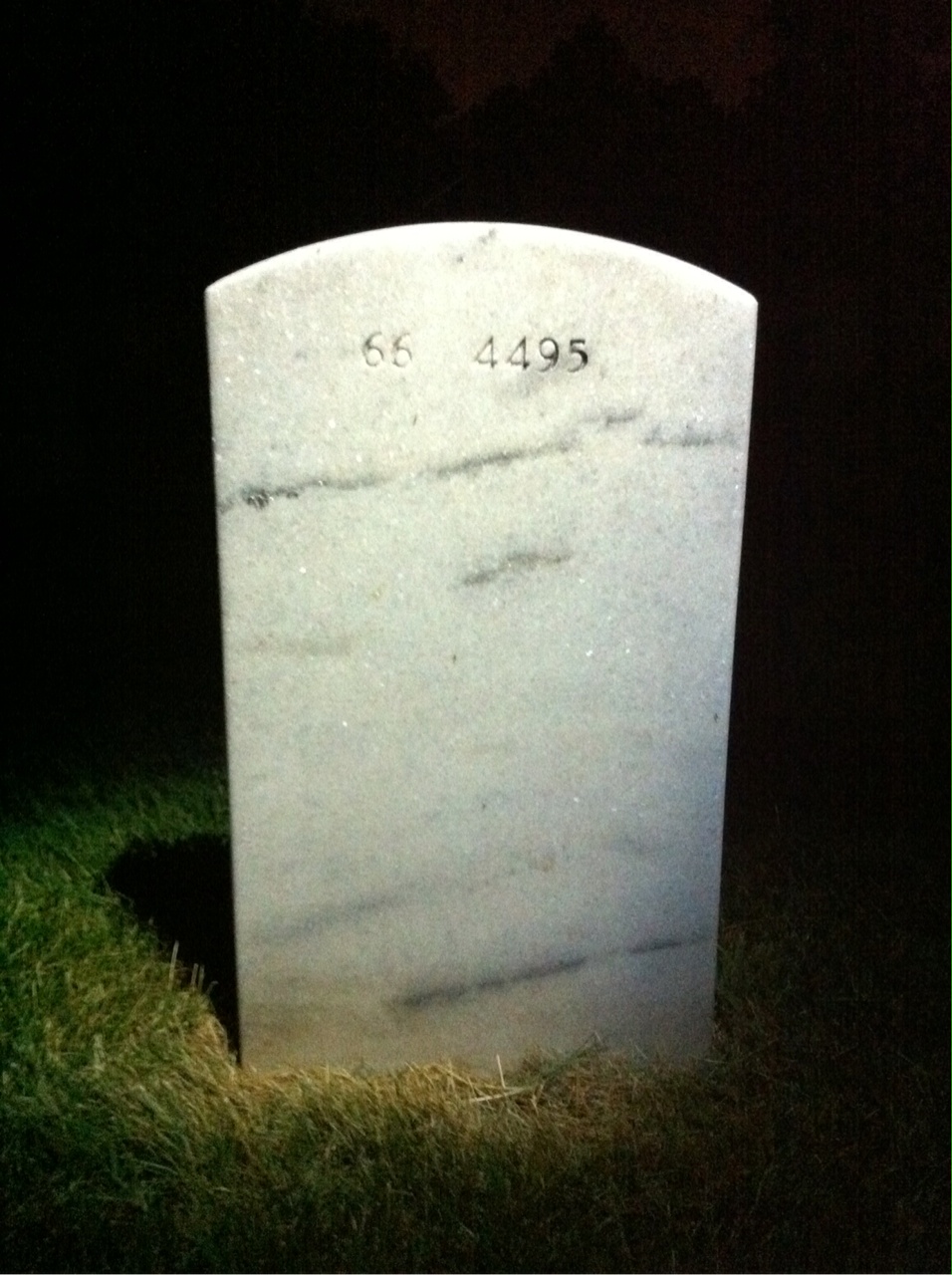 Back of headstone — Johnie Sadler